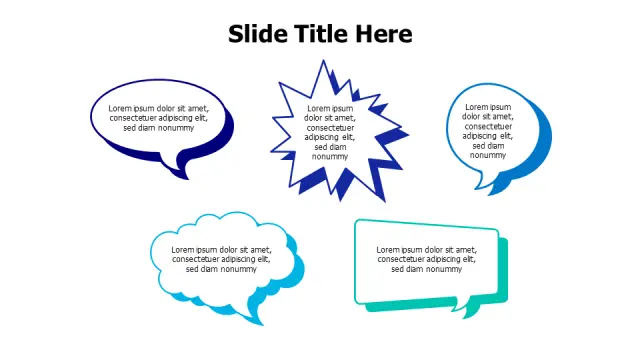 Five Varied Speech Bubble Collection Layout | PPT Design