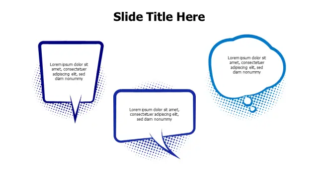 Three Section Speech Bubble Layout | PPT Design