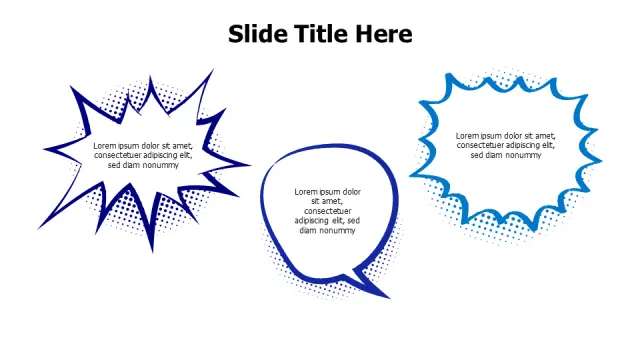 Comic Style Speech Bubble Trio Layout | PPT Design