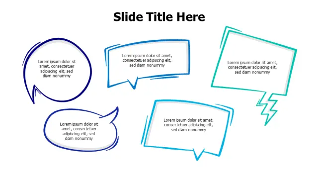 Four Geometric Speech Bubbles Layout | PPT Design