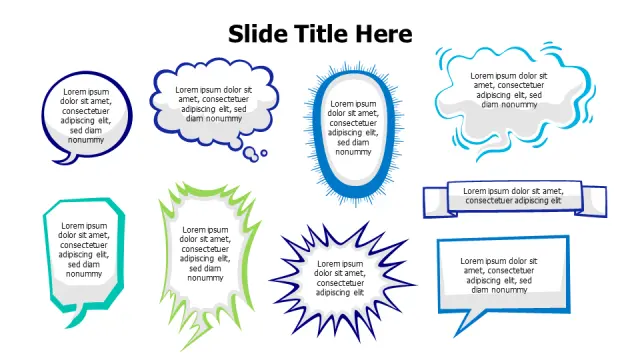 Varied Speech Bubble Collection Layout | PPT Design