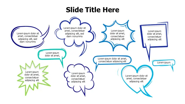 Mixed Shape Speech Bubble Collection | PPT Design
