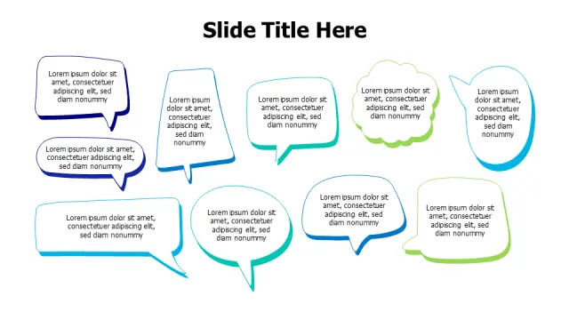 Colorful Speech Bubbles Collection Layout | PPT Design
