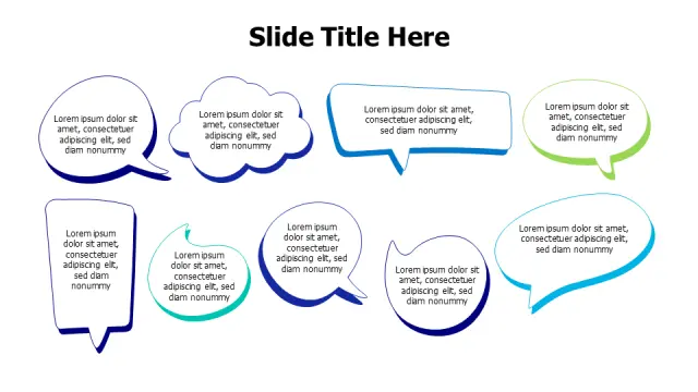 Colorful Chat Bubble Collection Layout | PPT Design