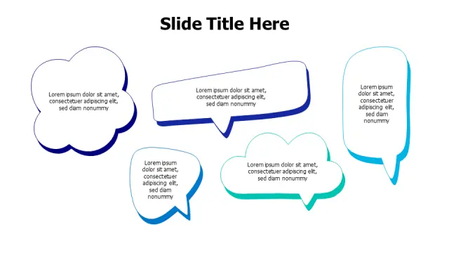 Five Gradient Speech Bubble Collection | PPT Design