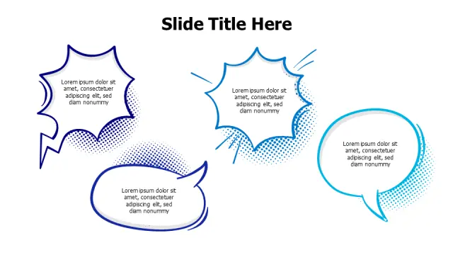Four Halftone Speech Bubble Layout | PPT Design