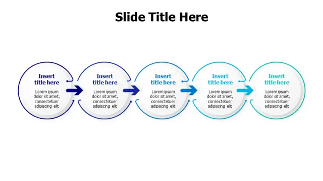 Five Stage Circular Process Flow Diagram | PPT Design