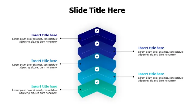 5-Level 3D Hexagonal Progress Stack | 3D | PPT Design