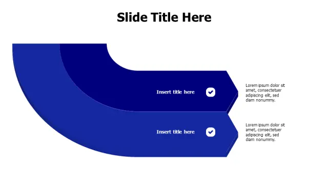 Two Step Curved Arrow Process Flow | 3D | PPT Design