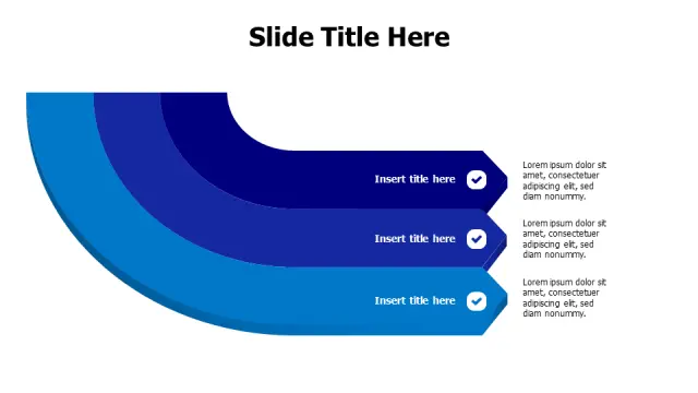 Three Layer Curved Arrow Infographic Template | PPT Design