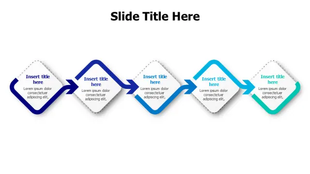 5-Step Diamond Arrow Process Flow | Arrows | PPT Design