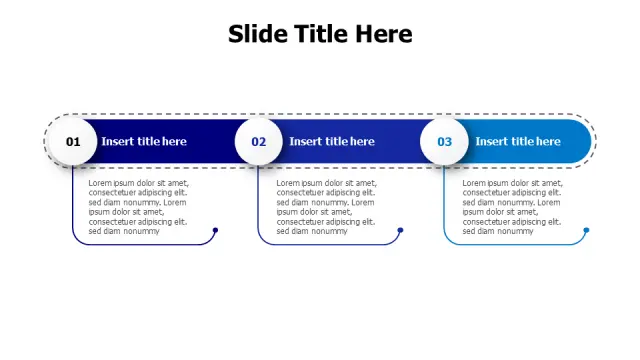 Three Step Horizontal Process Flow | PPT Design