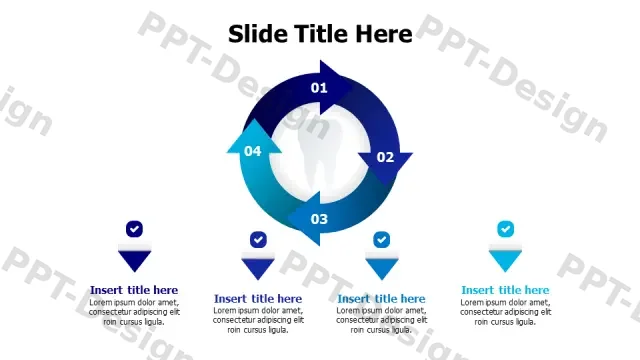 Dental Care 4-Step Circular Process Diagram | PPT Design