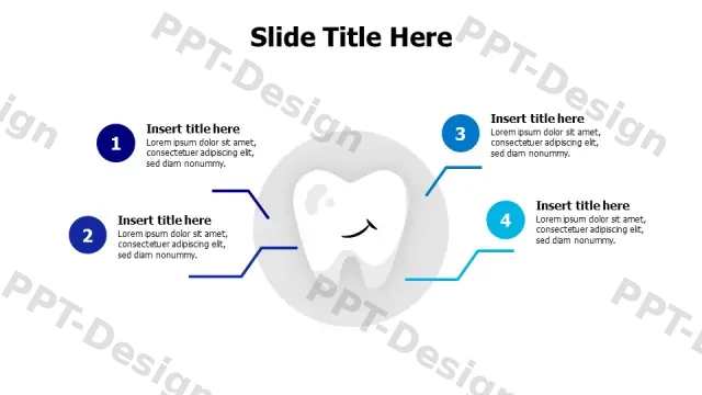 Dental Care 4-Point Tooth Infographic — Alternateâ€¦ | Free PPT Template