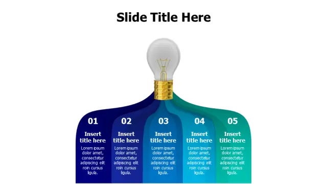 5-Step Light Bulb Innovation Process | 3D | PPT Design