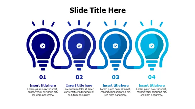 Four Step Innovation Light Bulb Process | Bulb | PPT Design