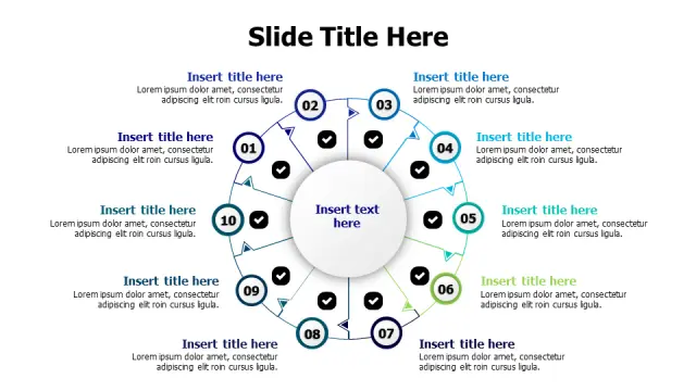 10-Step Circular Process Hub Infographic | PPT Design