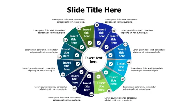 12-Section Circular Process Flow Infographic | PPT Design