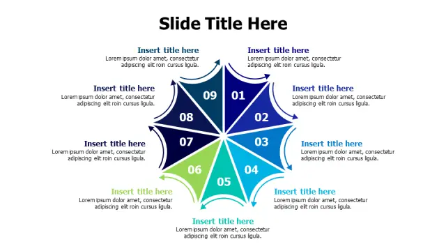Nine Point Star Process Infographic | Round | PPT Design