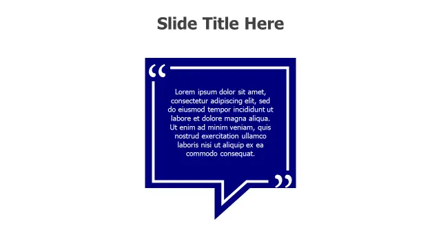 Blue Speech Bubble Quote Block | Quotes | PPT Design