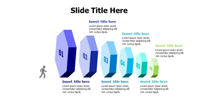 6-Step Process 3D Block Funnel | PPT Design