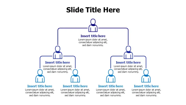 Three Level Hierarchical Organization Chart | PPT Design