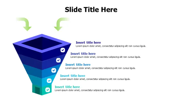 Five Stage Process Funnel Diagram | 3d-funnel | PPT Design