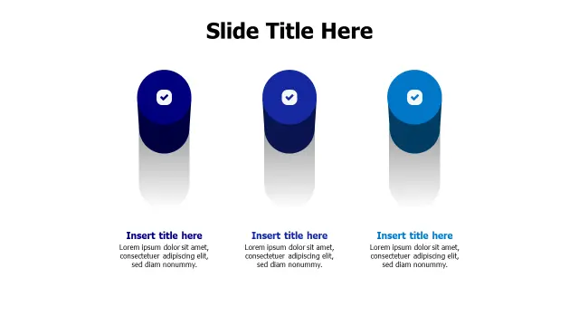 Three Column Cylindrical Progress Layout | 3D | PPT Design