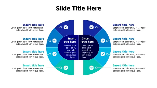 8-Section Circular Comparison Wheel Chart | PPT Design