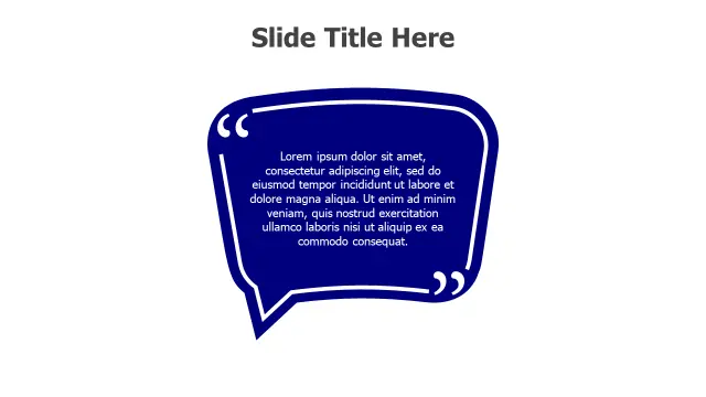 Blue Speech Bubble Quote Template | Quotes | PPT Design