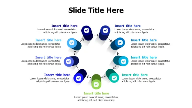 9-Step Circular Process Flow Diagram | 3D | PPT Design
