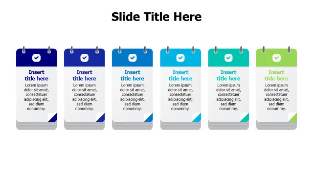 6-Step Checklist Sticky Note Cards | 3D | PPT Design