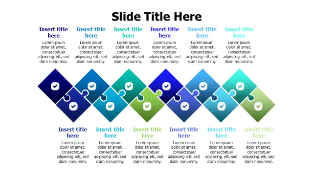 Six Diamond Puzzle Chain Infographic | Puzzles | PPT Design