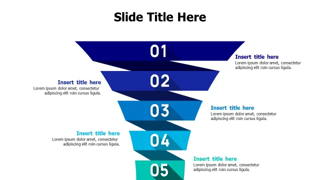 Five Level Pyramid Process Infographic | 3D | PPT Design
