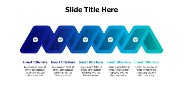 5-Step Twisted Ribbon Process Infographic | 3D | PPT Design