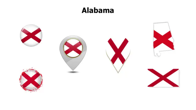 Alabama Flag Six Format Collection | Flags | PPT Design