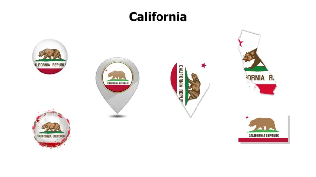 California Flag Six Style Variations Set | PPT Design