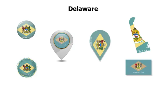 Delaware Flag Multi Format Icon Set | Flags | PPT Design