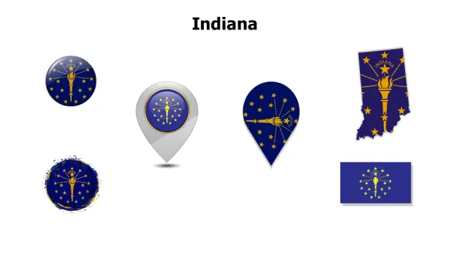 Indiana Flag Multi Format Icon Collection | PPT Design