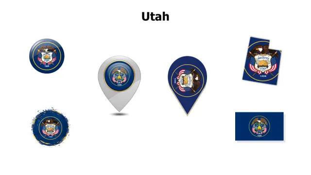 Utah State Flag Multi-Format Icon Collection | PPT Design