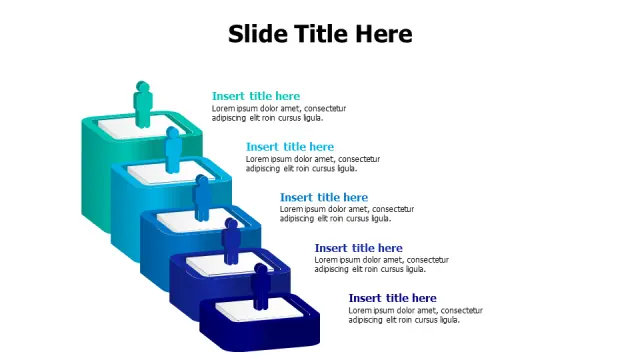 5-Step 3D Block Process Diagram | 3D | PPT Design