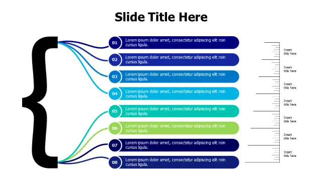 8-Point Curved Branch Timeline Infographic | PPT Design