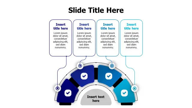 Four Point Semicircle Process Diagram | PPT Design