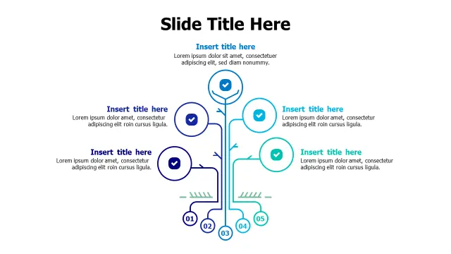 5-Branch Decision Tree Process Infographic | PPT Design
