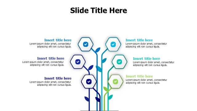 Six Branch Growth Tree Hexagon Infographic | PPT Design