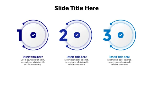 Three Step Circular Progress Indicator | PPT Design