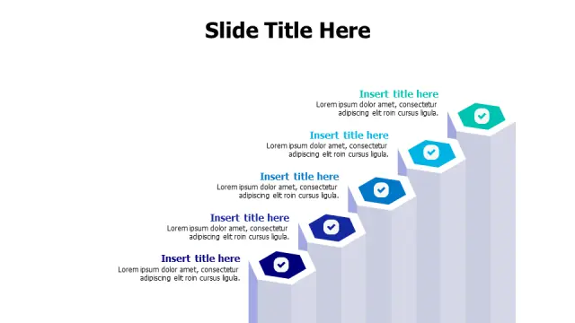 5-Step Hexagonal Process Columns Infographic | PPT Design