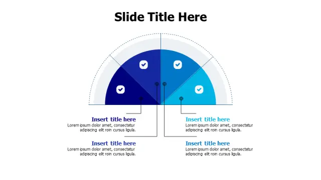 Four Section Half Circle Process Diagram | PPT Design