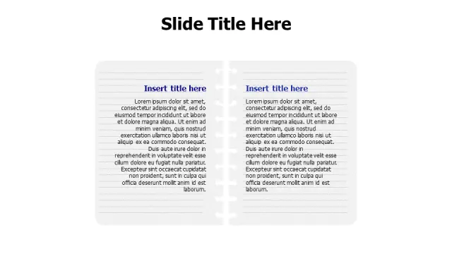 Two Column Notebook Pages Layout | Sticky Notes | PPT Design