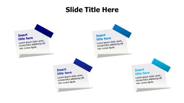Four Note Cards Tape Layout | Sticky Notes | PPT Design